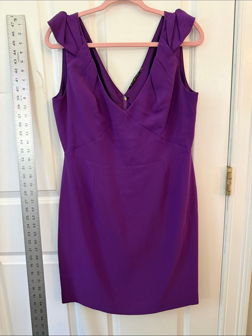 Women's Purple V-Neck Sleeveless Sheath Dress